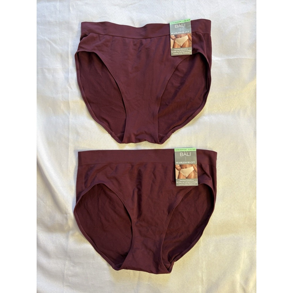NEW Bali Panty One Smooth U All Over Seamless Hi Cut Brief Xlarge 2 Pair DF2362